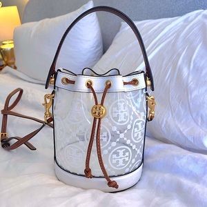 Tory Burch T Monogram Clear Bucket Bag